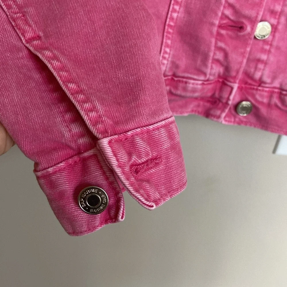 GAP x Barbie Collaboration Puff Sleeve Denim Jacket, Pink, Size XS - Picture 5 of 13
